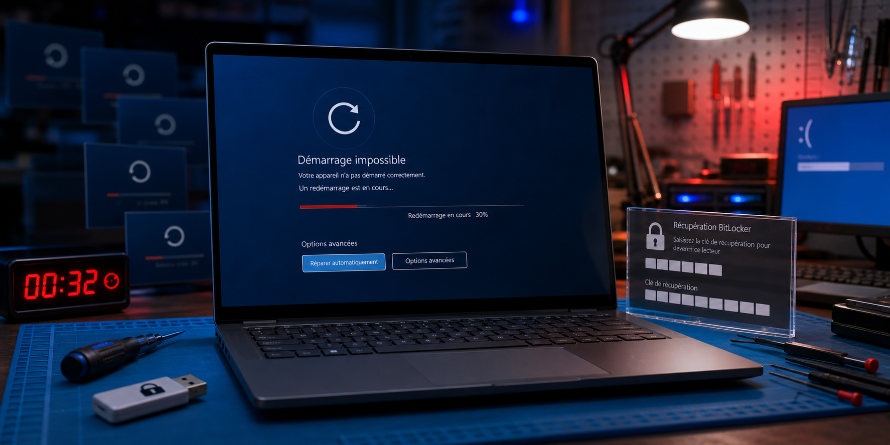 Windows 11 bloqué après une mise à jour avec écran d’erreur et démarrage en panne