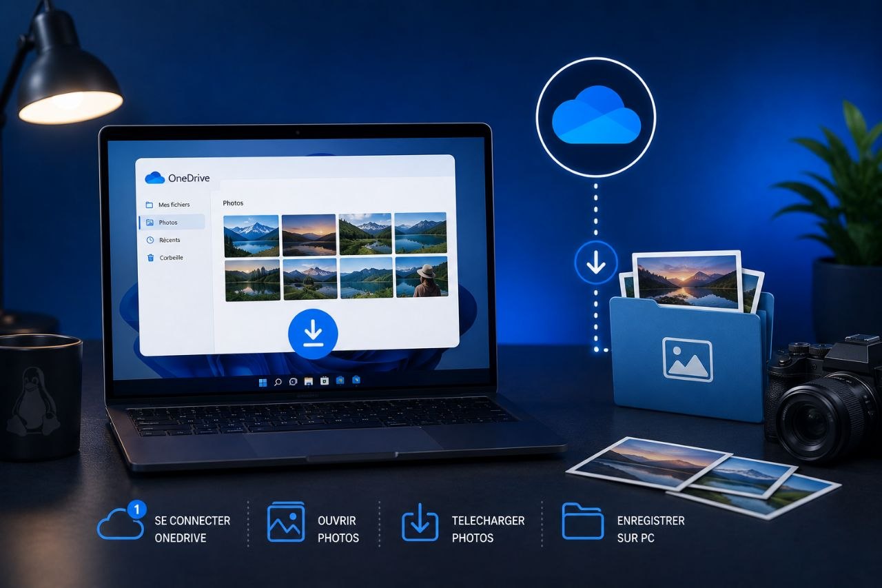 Télécharger les photos depuis OneDrive puis les enregistrer sur le PC