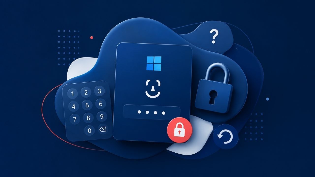 PIN Windows Hello oublié ou bloqué avec écran de connexion et cadenas