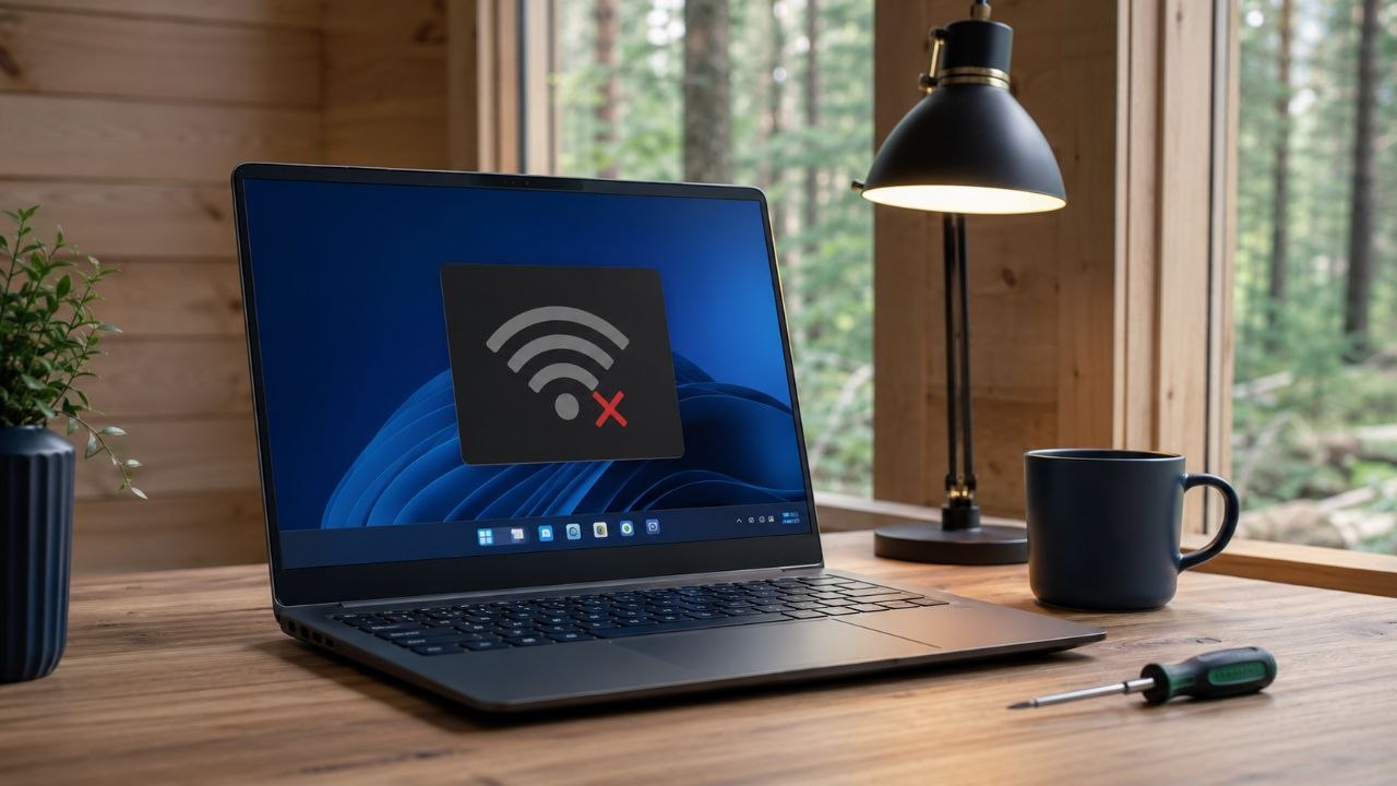 PC portable Windows avec icône Wi-Fi absente après installation du système